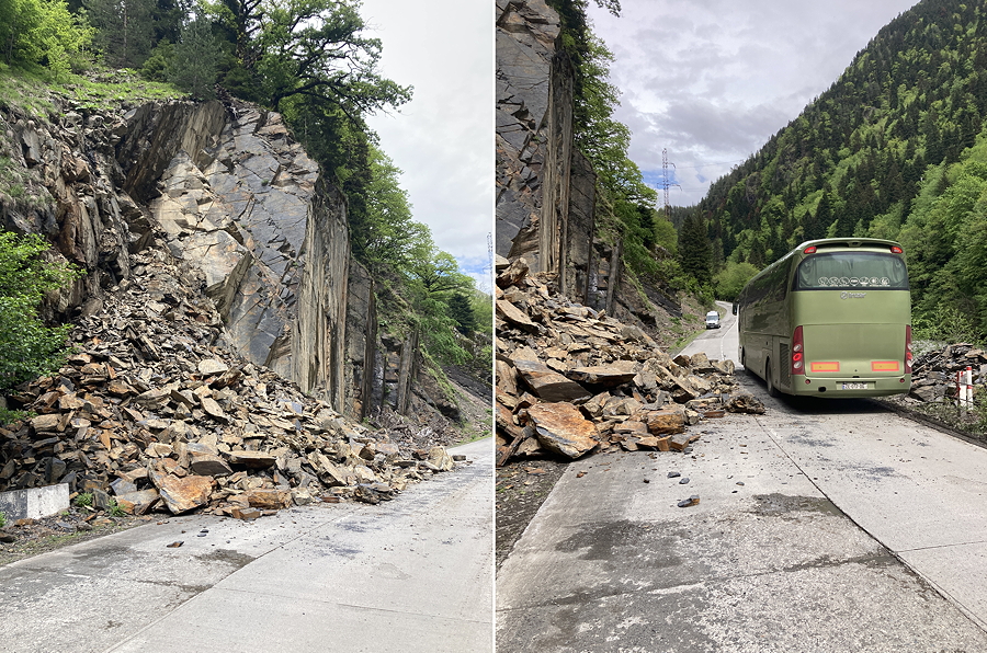 Landslide along the road to Mestia